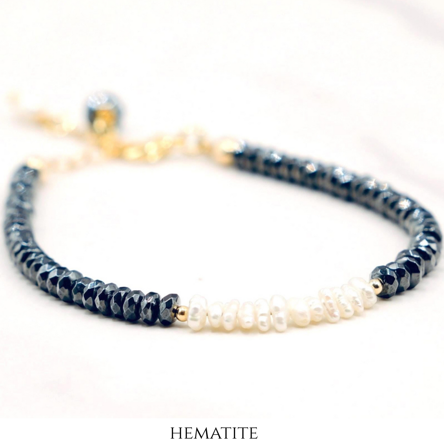 Dainty Gemstone Bracelet with Japanese Heishi Pearls