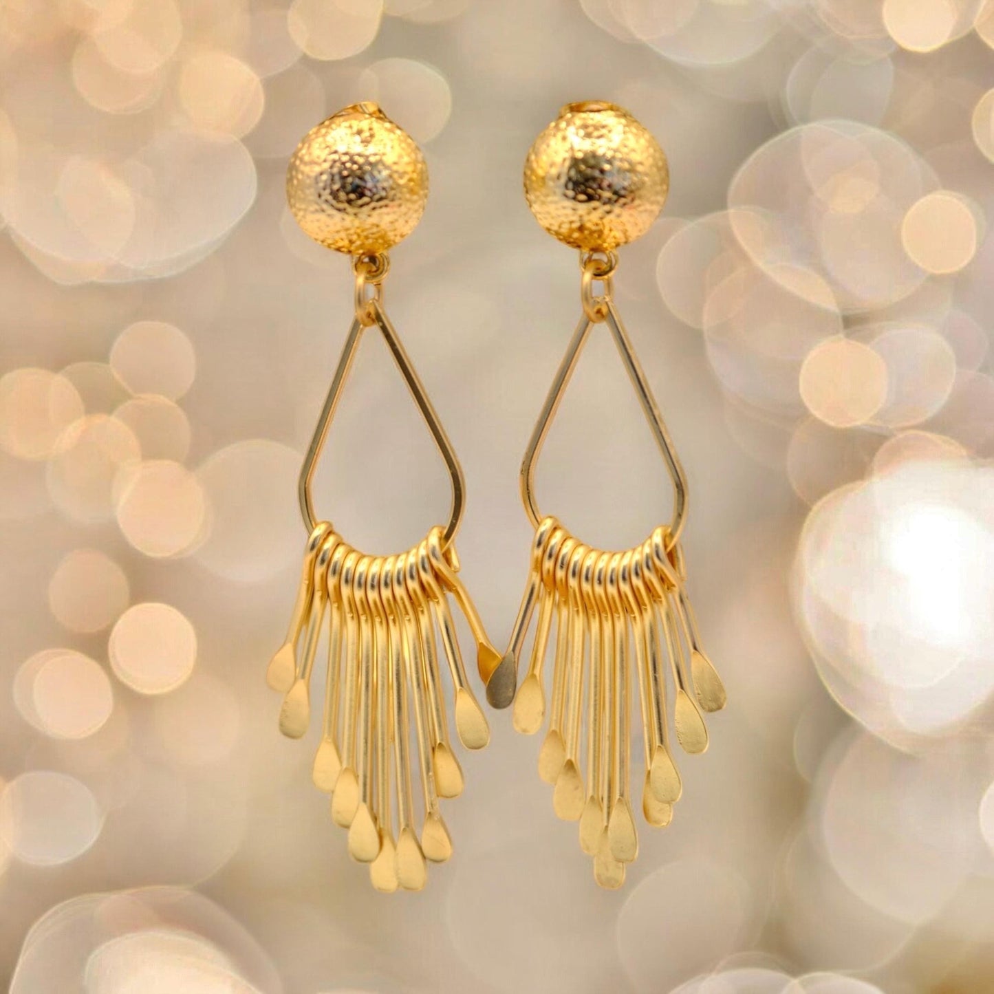 24K Gold-Plated Teardrop Dangle Earrings, Earrings for Women, Gift for Her