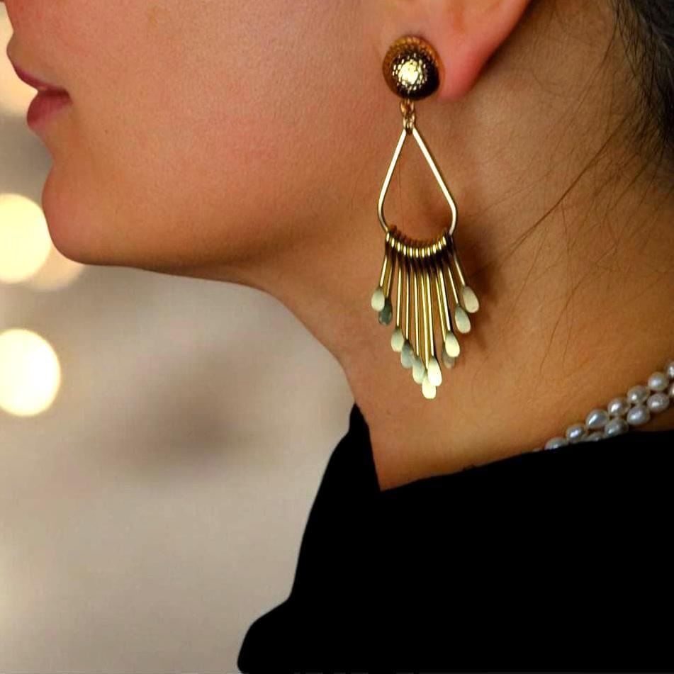 24K Gold-Plated Teardrop Dangle Earrings, Earrings for Women, Gift for Her