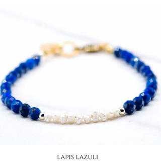 Dainty Gemstone Bracelet with Japanese Heishi Pearls