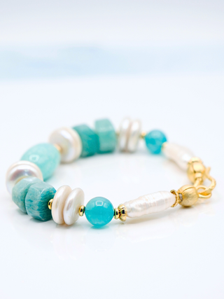 Baroque Pearl & Amazonite Bracelet