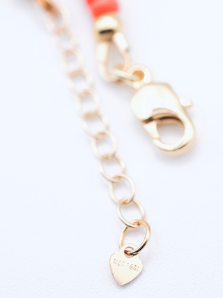 Orange Coral & Green Aventurine Evil Eye Pendant Choker Necklace