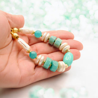 Baroque Pearl & Amazonite Bracelet
