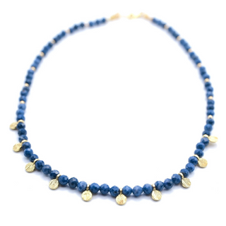 Blue Sapphire 14K Gold-Filled Choker Necklace