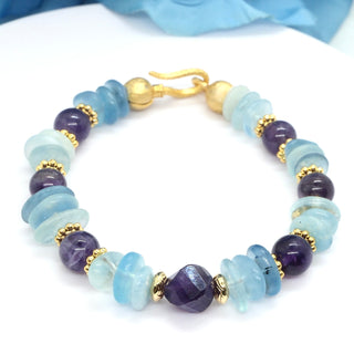 Amethyst and Aquamarine Bracelet