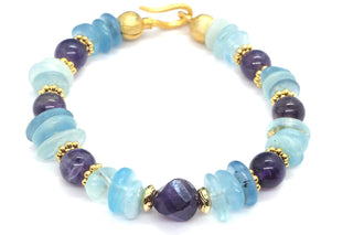 Amethyst and Aquamarine Bracelet