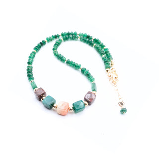 Green Aventurine & Sunstone Statement Necklace